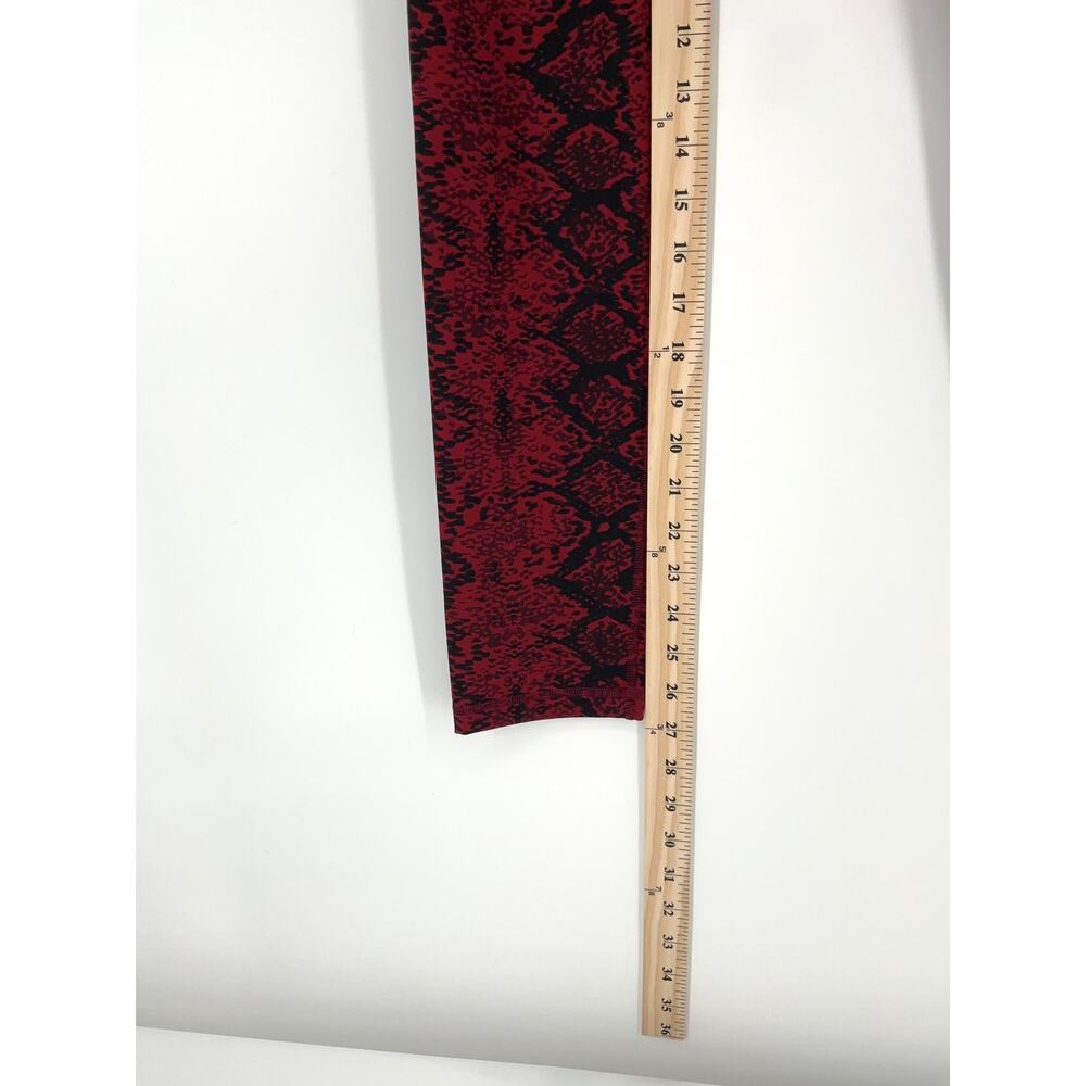 adidas x IVY PARK Leggings Women L Red Black Snakeskin High Rise 3 Stripe - Picture 6 of 8